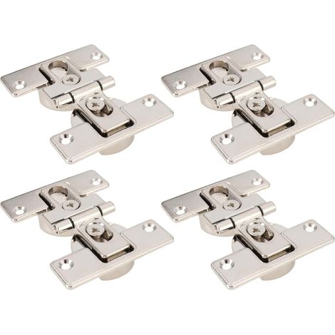 Juego de 4 bisagras plegables de doble puerta, aptas para puertas de armarios.Soporte con bisagra de 180 grados, apto para mesas plegables. (1/4)