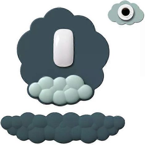 Ensemble de 3 tapis de souris et repose-poignets en silicone à mémoire de forme dégradé nuageux, modèle 8 (1/2)