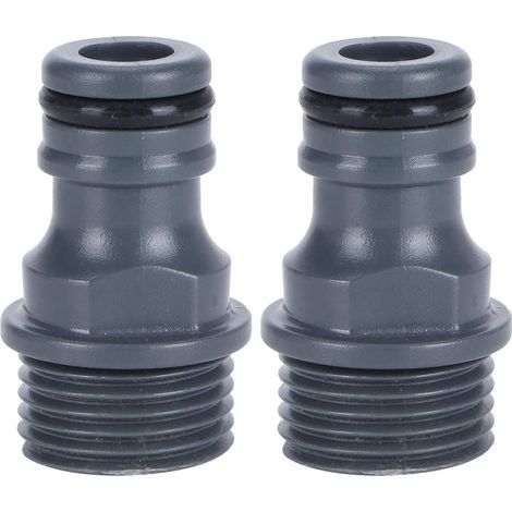 (Paquet de 2) connecteur rapide de tuyau d'arrosage mâle, connecteur de tuyau d'eau en PVC, adaptateur de robinet, machine à laver d'arrosage de jardin (1/5)