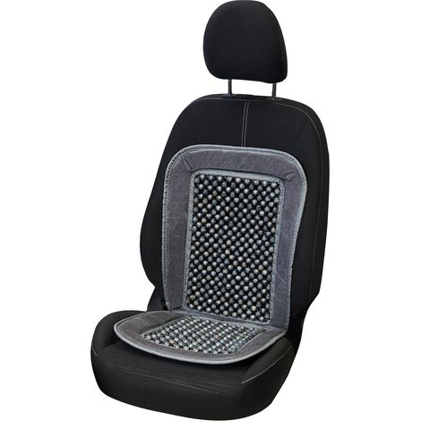 Coussin De Siège Auto - 1 Pièce - Perles En Bois - Massage Et Respirant - Universel Pour Voiture - 94x44cm Gris