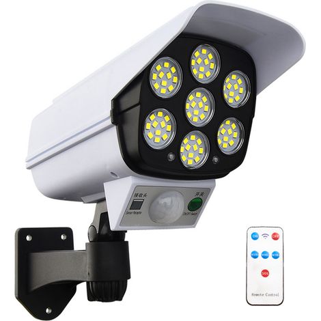 Aplique solar de pared con simulación de movimiento, detector de movimiento, iluminación de jardín, 3 modos de iluminación, 77 LED, IP65 (1/5)