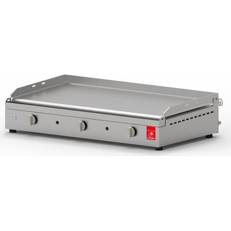 Plancha à gaz 3 brûleurs – Surface de cuisson 79x40 cm – Inox 304 alimentaire – Allumage piézoélectrique – Bac à graisse intégré 1,2L – Plancha Planet (1/4)