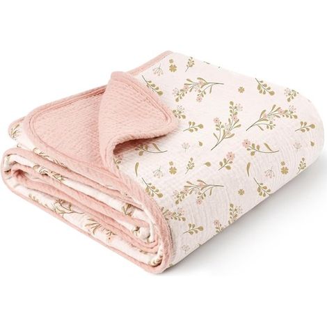 Babydecke, Baumwolle, superweich und leicht, 102 x 92 cm (rosa) (1/5)