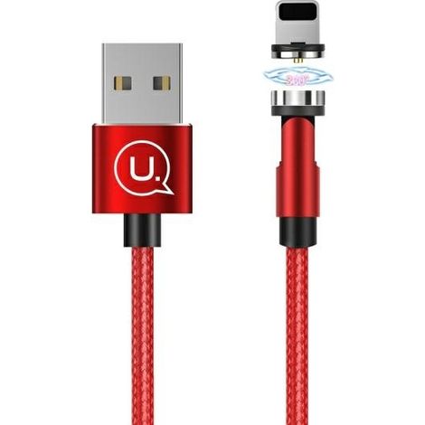 Cable magnético Lightning Usams de 1 m con carga rápida, color rojo. (1/3)