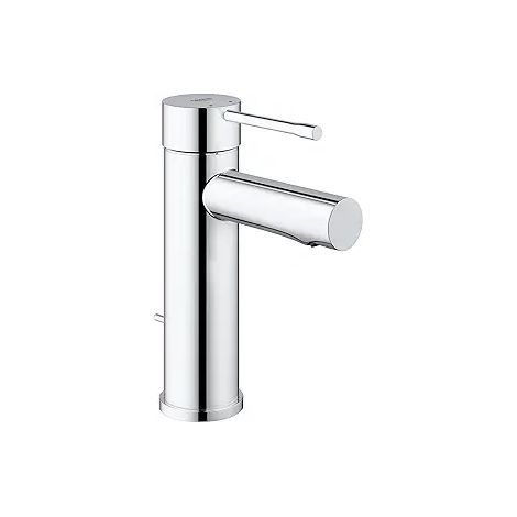Mitigeur de lavabo inox brossé, robinet salle de bain basse arche, eau chaude et froide, finition acier inoxydable, usage lavabo, 1 pièce (1/3)
