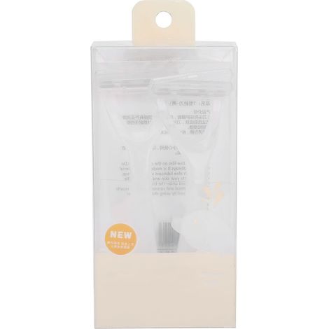 2 lames rasoir en T transparent acier inoxydable, portable pour épilation corps visage, kit 2 pièces (1/5)