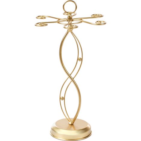 Soporte para copas moderno glamuroso forma irregular para copas de vino hierro dorado Limerick