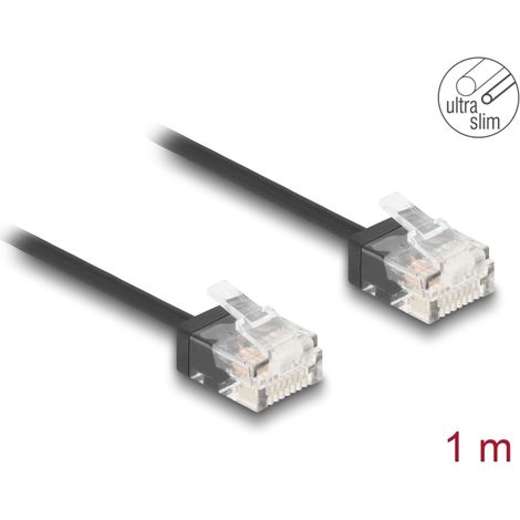 Delock Cable de red RJ45 Cat.6 UTP Ultra Slim 1 m negro