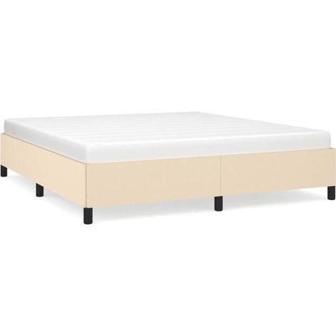 Maison Exclusive - Cama sin colchón tela color crema 160x200 cm