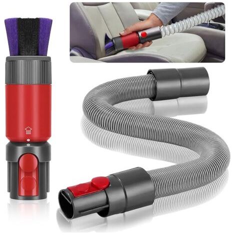 FENOPLASTICAFOREHILL 2 Pices Brosse Anti-Rayures pour Dyson Aspirateur Kit, pour Dyson v7 V8 V10 V11 V15 Accessoires, avec Tuyau extension Flexible, pour Universel Accessoires Aspirateur, Dpoussirage (1/5)