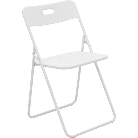 3-teiliges klappbares Bistrot-Set für den Außenbereich aus weißem Stahl, 2 Stühle und 1 Tisch (1/5)