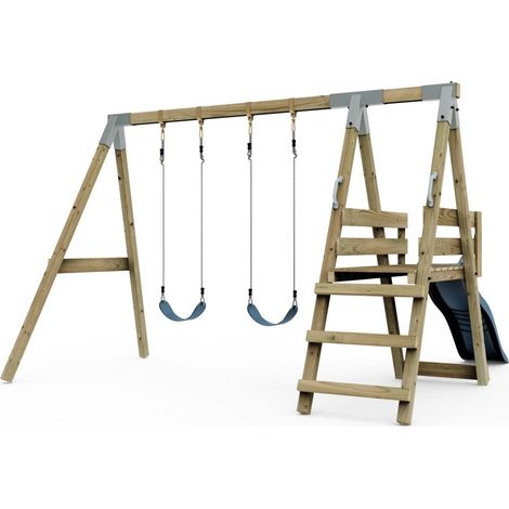 Premium Double Swing with Deck - Flex and Baby Mint Green