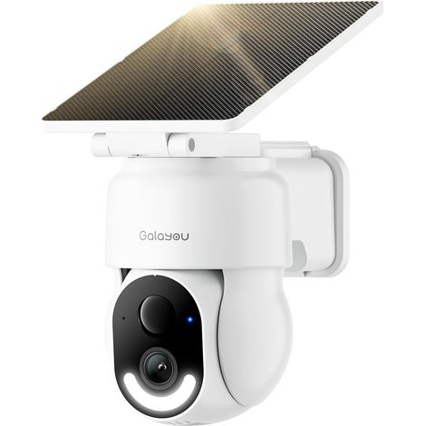 2K Camera Surveillance WiFi Exterieure sans Fil - Camera Exterieur sans Fil Solaire, 2.4GHz, 360° PTZ Suivi, PIR + Alarme Sonore/Lumière, Audio Bidirectionnel, Vision Nocturne Couleur, IP65 (1/5)