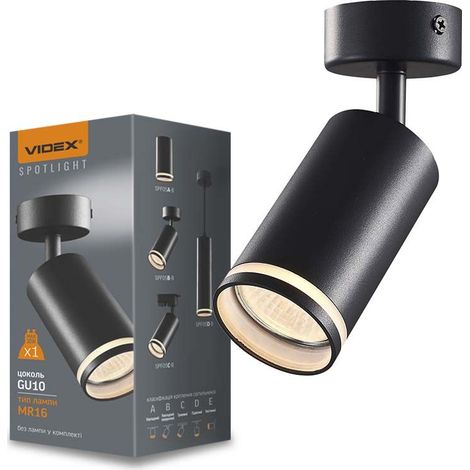 Martin Videx schwarze bewegliche Spot-Wand- und Deckenleuchte GU10