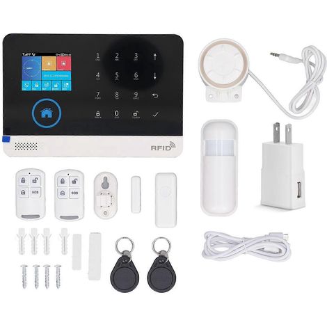 Système d'alarme domestique WiFi, kit antivol intelligent sans fil 2G GSM avec capteur infrarouge pour Tuya AC1