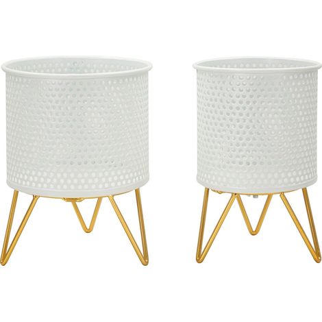 Portavaso da terra in metallo oro, Ø16x20-13x20 cm – Gaspy (1/5)