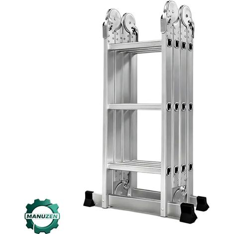 Manuzen - Échelle multifonction 4 × 3 aluminium 3,5 m — charge 150 kg (1/5)