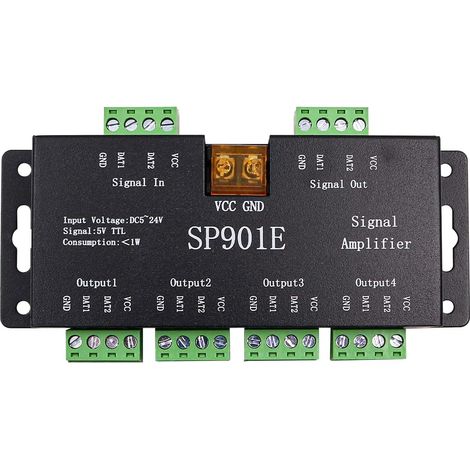 Lntyq SP901E LED Pixel WS2812B WS2811 Répéteur D'amplificateur de Signal SPI pour WS2813 SK6812 WS2815 WS2801 SK9822