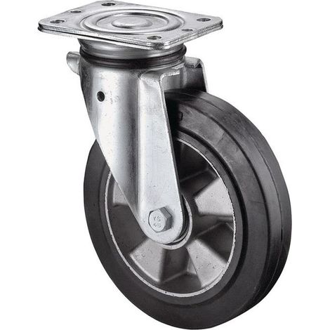 Roulette pivotante de charge lourde Ø de la roue 125 mm Capacité de charge 2 caoutchouc 105 mm 85 mm
