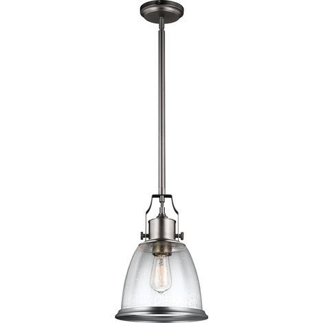 Elstead Hobson - 1 Light Medium Dome Deckenanhänger Satin Nickel, E27 (1/3)