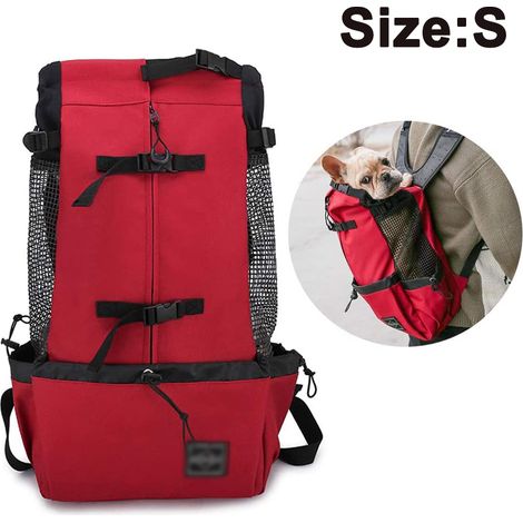 Sac à dos de transport pour chiens de petite et moyenne taille, porté face à l'avant, réglable et entièrement ventilé.