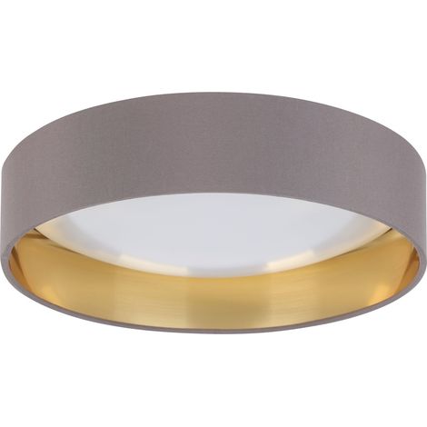 LED plafonnier, lampe ronde en tissu, plafond en plastique (1/3)