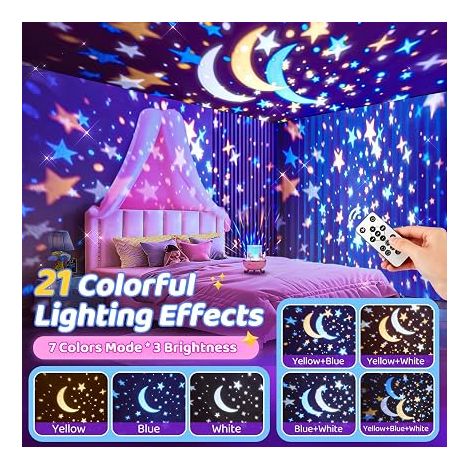 Jouet Fille Cadeau Fille, Veilleuse Enfant Lampe de Chevet Projecteur (1/4)