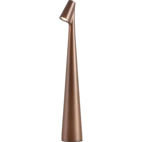 Lámpara de escritorio portátil con 3 niveles de brillo, recargable a batería, ideal para exteriores, restaurantes y mesitas de noche (marrón).