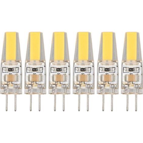 6 pièces 6W 500LM G4 ampoule LED COB Gel de silice lampe à économie d'énergie ampoule pour plafonnier applique lampe de Table 220V blanc chaud (1/5)
