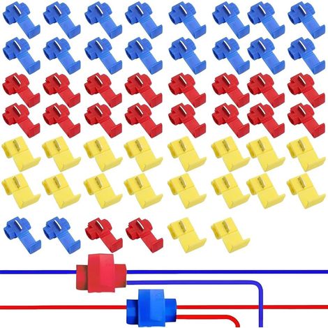 60 Connecteurs Electriques Rapides Verrouillage Écossais Rouge 0.5-1.0Mm² Bleu 0.75-2.5Mm² Jaune 2.5-4Mm² (1/5)