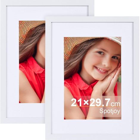 Bilderrahmen Fotorahmen Holzrahmen A4 (21x29.7cm) 2x Weiß (1/5)