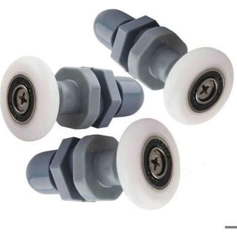 Roulette Porte Douche - 19 mm - Pour Portes Coulissantes En Verre 4 À 6 mm - 8 Pièces (1/4)