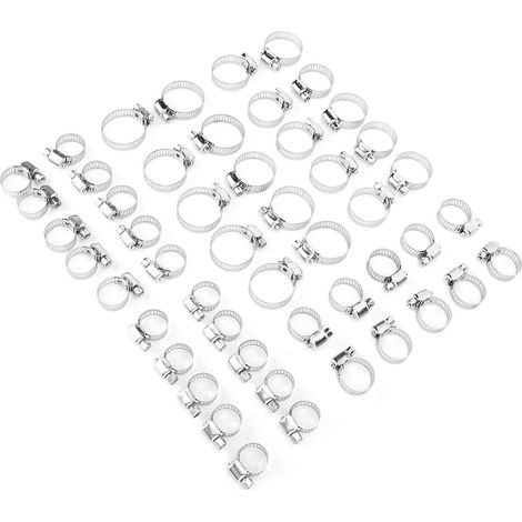 50 pièces collier de serrage en acier inoxydable de 8mm à 29mm pour fixation de tuyaux automobiles (1/5)