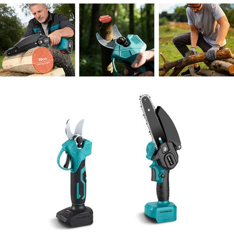Scie à chaîne électrique 3500 W, élagueuse avec perche télescopique 4 en 1, outil de coupe pour branches hautes, entretien des arbres et jardinage, tronçonneuse avec batterie incluse