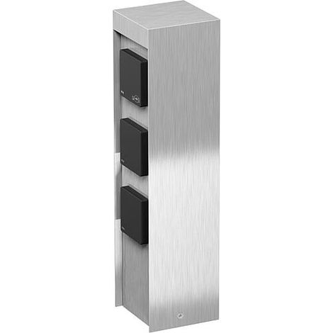 Colonne de prises Jardin en inox, 2 Prises électriques, 1 port USB