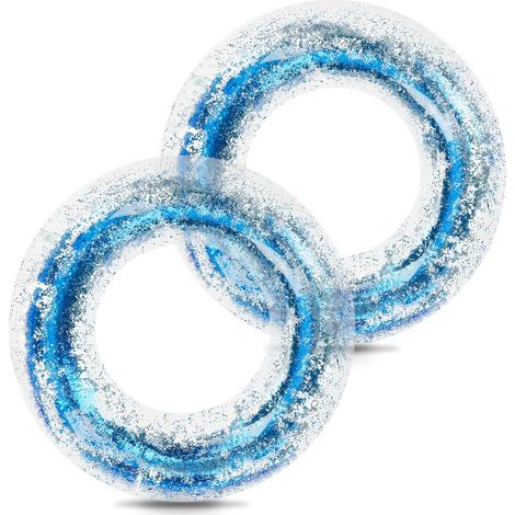 Bouée gonflable transparente à paillettes pour adultes un accessoire flottant conçu pour les loisirs aquatiques.-AquaForge (1/5)