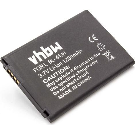 vhbw Akku kompatibel mit LG L7 Optimus, L35g, L35, LS860, E455, H410, E440, E450, L39C, AS730, L38C Handy Smartphone Telefon (1200 mAh, 3,7 V, Li-Ion)