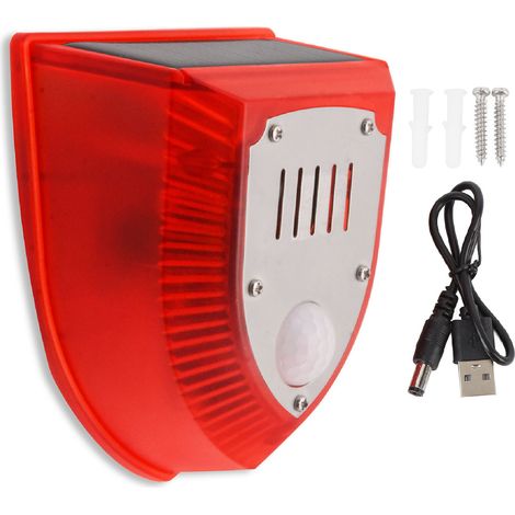 Ortviai Alarme Sonore et Lumineuse Solaire N911M avec Capteur de Mouvement, 3 Modes, Batterie Intégrée (1/5)