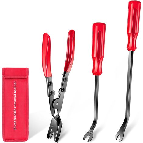 3 Pcs Ensemble de Pinces à Clip et extracteur de Fixations - Kit de réparation combiné pour Garniture de Tableau de Bord de Voiture (1/5)