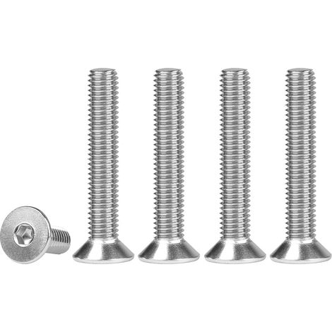 Vis à Tête Fraisée M4x25mm, 50 Pièces Vis Boulon 304 Inox, Vis Hexagonales Acier Inoxydable A2 V2A Filetage, Métrique Cylindrique Avec Six Pans Creux Vis (DIN7991/ISO10642) (1/5)