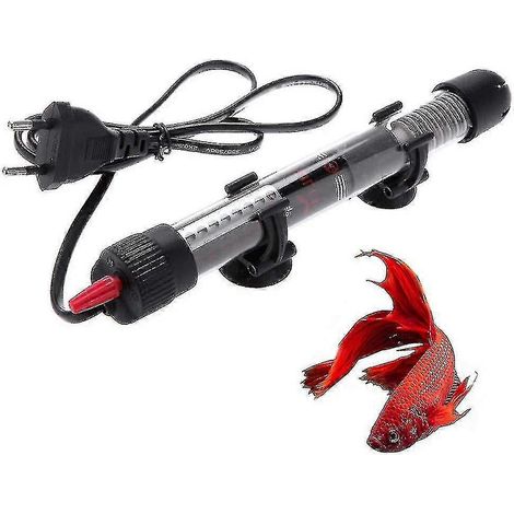 Chauffage d'aquarium submersible, 50 W, noir, réglable, avec voyant lumineux (1/5)