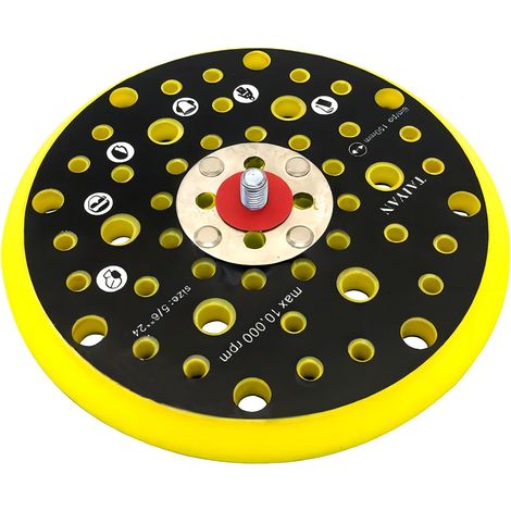 Plateau Ponceuse 150mm - 1 Pièce - PU Rigide - 52 Trous Anti-Poussière - Pour Mirka CEROS DEROS - Filetage 5/16 (1/5)