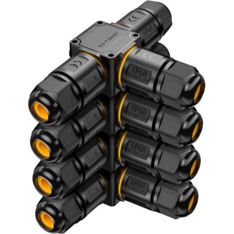 Boîte de dérivation étanche IP68 3 voies Connecteur pour câbles Ø6-11mm Résistant aux UV et à la corrosion Installation encliquetable (1/5)