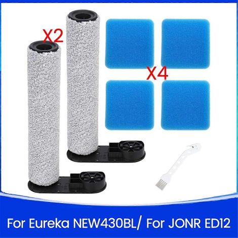 Pièces de rechange pour aspirateur Eureka NEW430BL / JONR ED12 : brosse rotative principale et filtres en mousse (1/5)