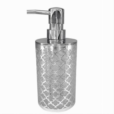 Cleafe - Dispenser Sapone Liquido Accessorio Bagno Argento Stile Barocco Dosatore 59106 - (1/3)