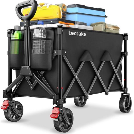 Chariot pliable avec poignée télescopique et roues profilées 120L