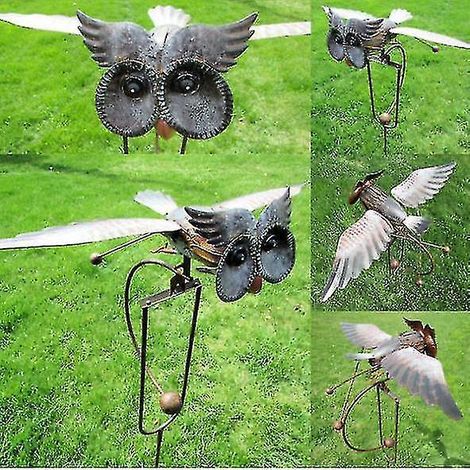 Hibou, moulin à vent, décoration de jardin ou de cour, ornement en fer forgé, petit hibou (1/3)