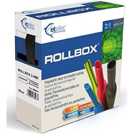 Rollbox Guaina Termorestringente 1.6/0.8 Ricostruzione Cavi Identificazione Conduttori Elettrici