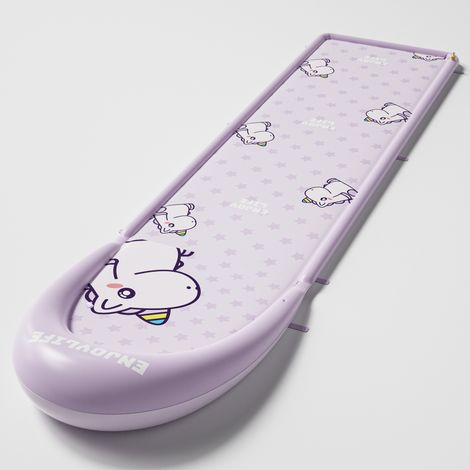 Toboggan Aquatique Extérieur pour Enfants, Double Piste de Glissade Gonflable 480x110cm, Jeu d'Eau Été avec Surfboard, Pégase Violet pour Jardin et Piscine