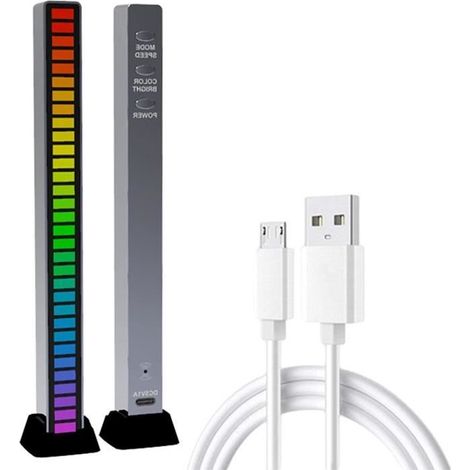 Barre lumineuse LED - Marque - Modèle - Réactive au son - Multicolore - Rechargeable USB (1/4)